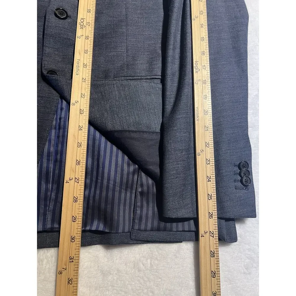 BR Banana Republic Marlane 40L 35x31 Slim Slate Blue Suit Wool Cotton